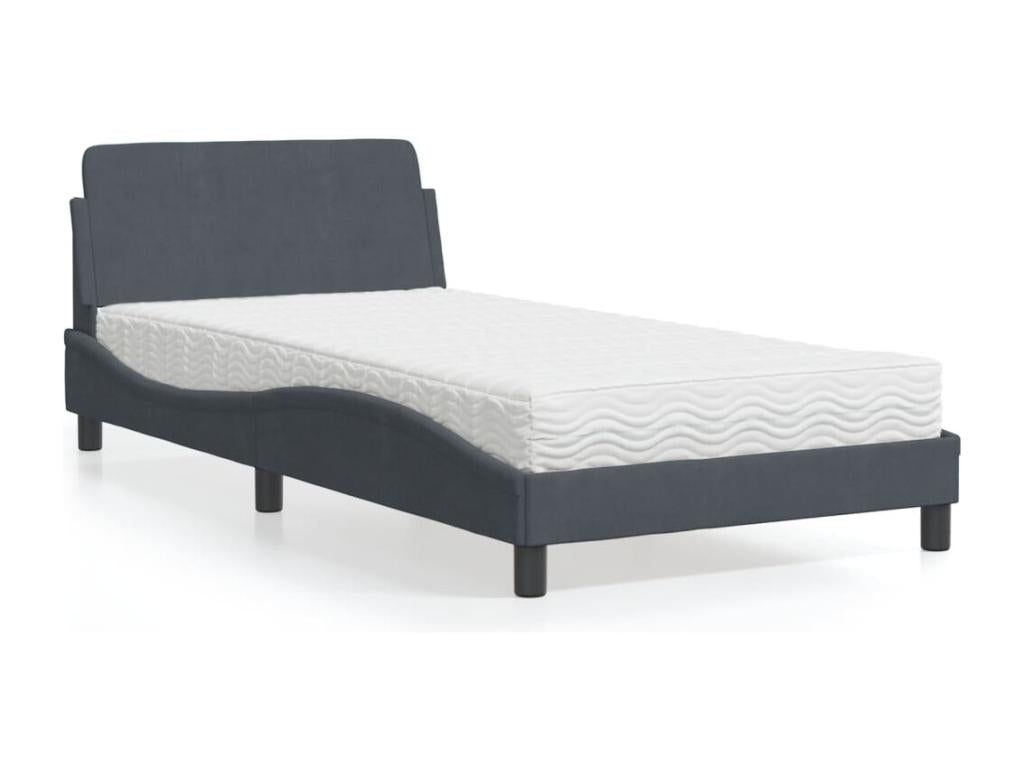 Gray Velvet Mattress, 100 x 200 cm