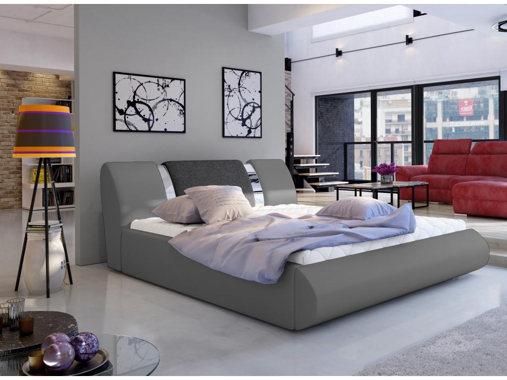 Gray Fabric Bed, 140 x 200 cm