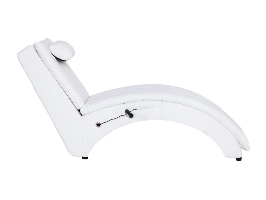 White Faux Leather Chaise Lounge