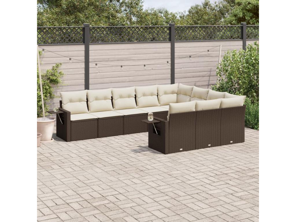 Brown Woven Resin Wicker Outdoor Furniture Set - dlz1766576191654
