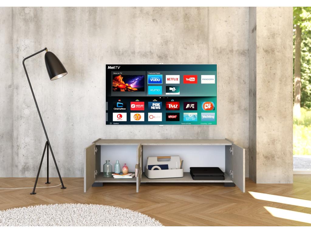 Gray TV Stand, 130 x 40 x 40 cm