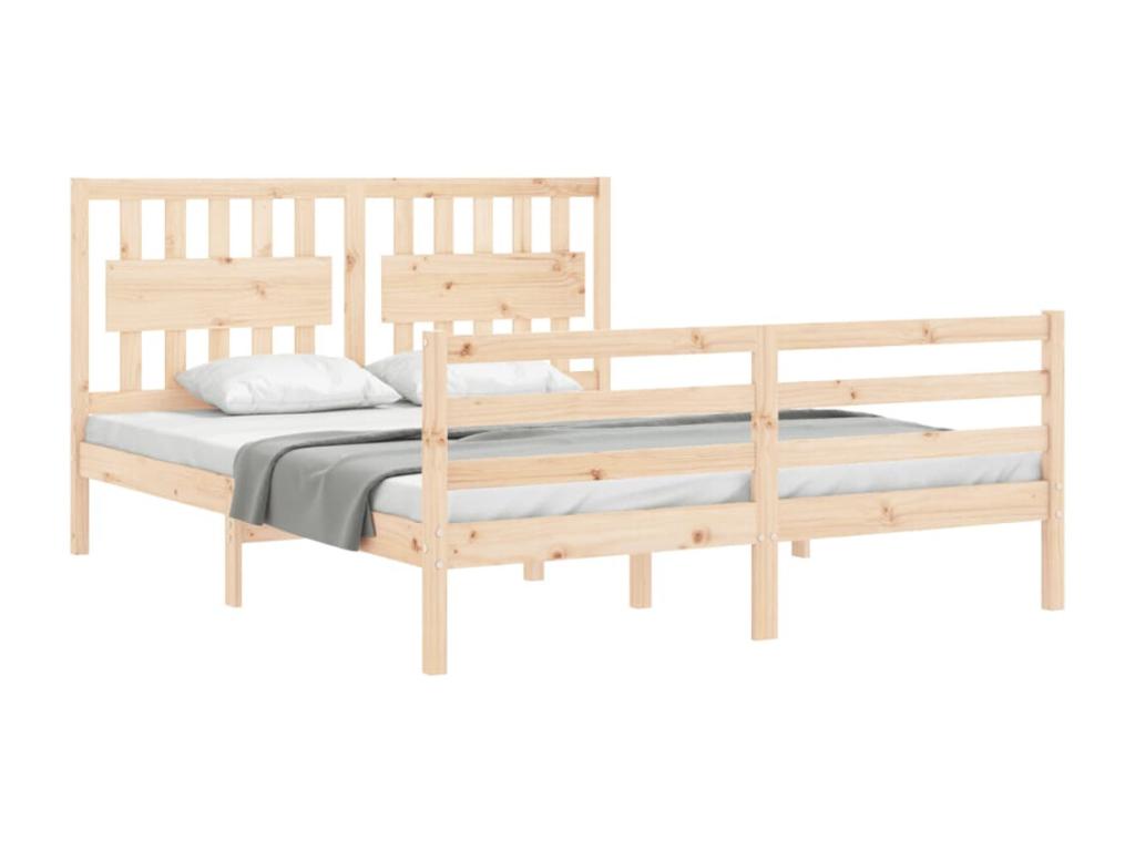 Brown Solid Wood Bed Frame