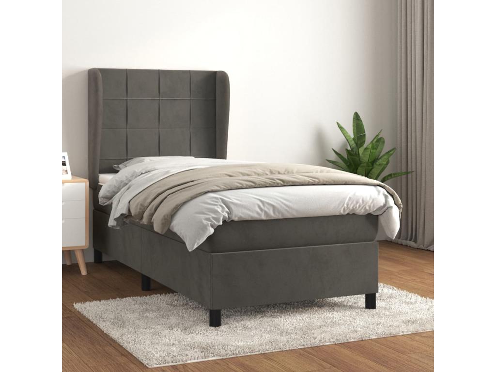 Gray Velvet Mattress, 80 x 200 cm