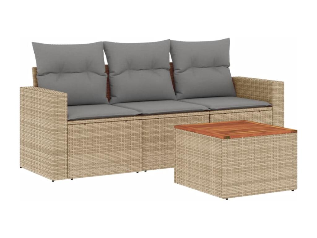 Beige Woven Resin Wicker Outdoor Furniture Set - dlz1766576091855