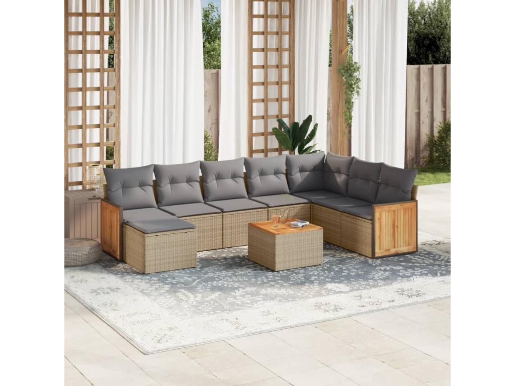 Beige Woven Resin Wicker Outdoor Furniture Set - dlz1766576356009
