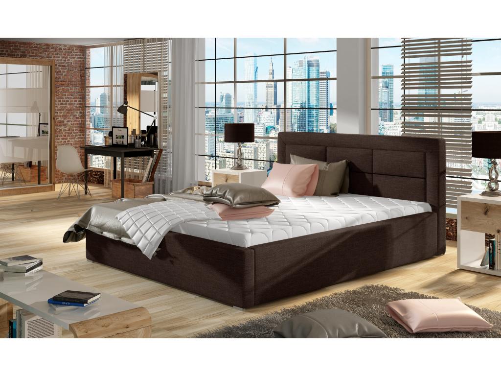 Brown Fabric Bed, 200 x 200 cm