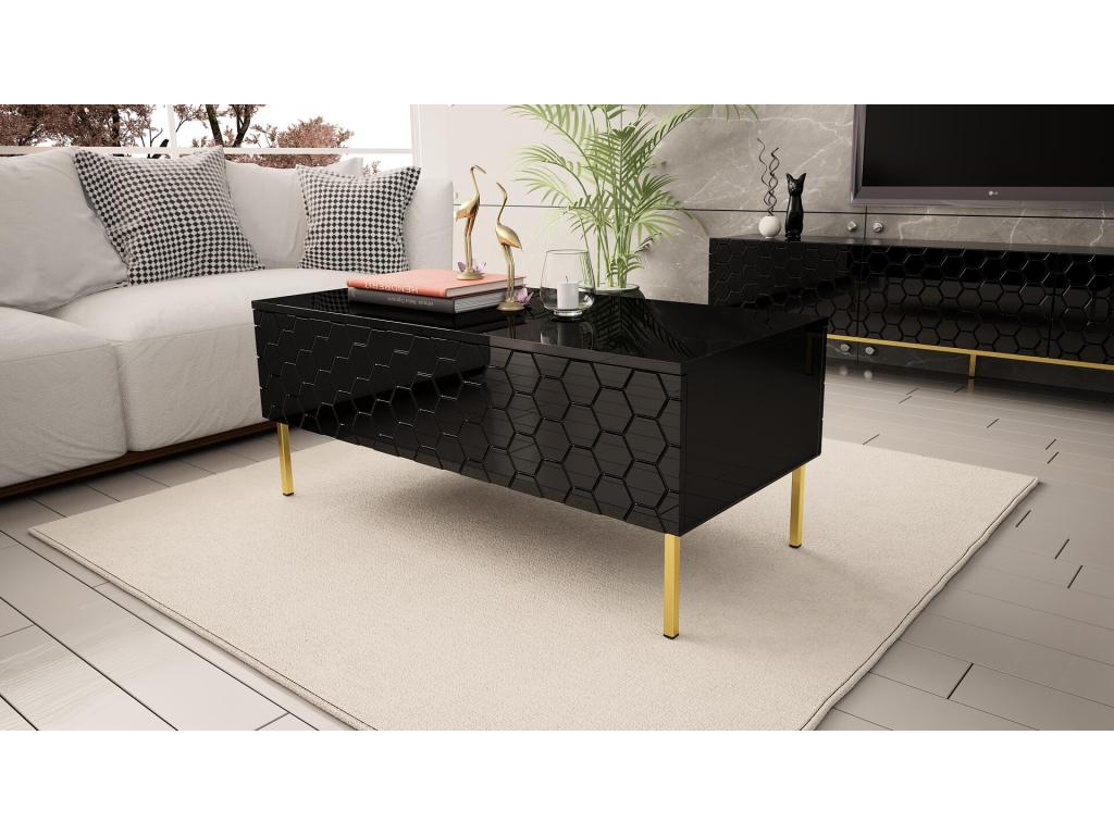 Black Coffee Table, 120 x 55 x 49 cm