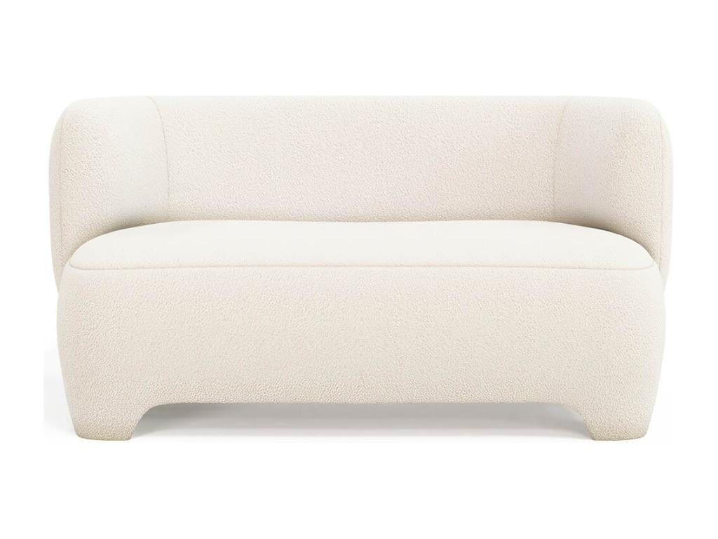 White Boucle Fabric Sofa