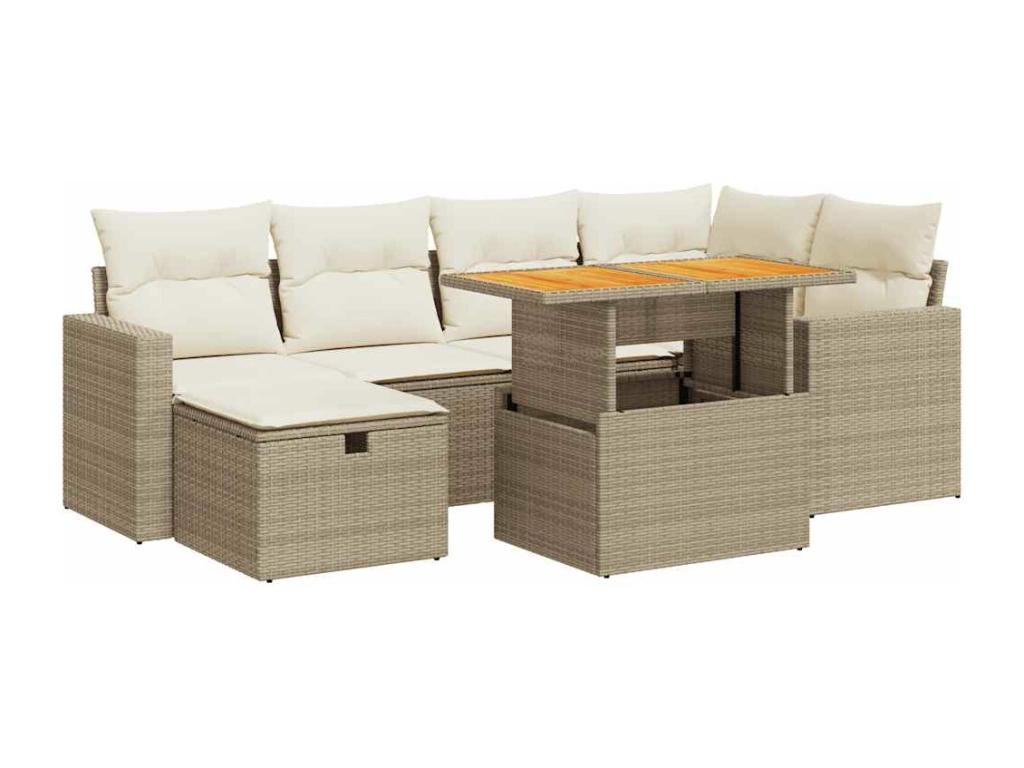 Beige Woven Resin Wicker Outdoor Furniture Set - dlz1766575966038