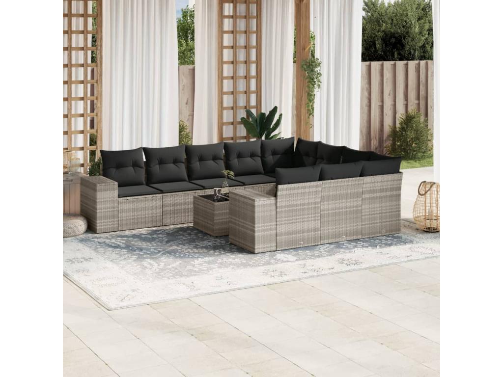 Gray Woven Resin Wicker Outdoor Furniture Set - dlz1766575966032
