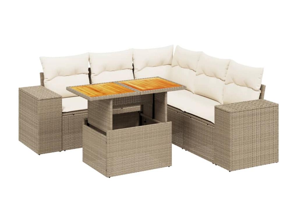 Beige Woven Resin Wicker Outdoor Furniture Set - dlz1766576147832