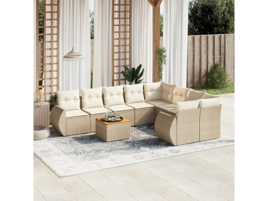 Beige Woven Resin Wicker Outdoor Furniture Set - dlz1766576385777