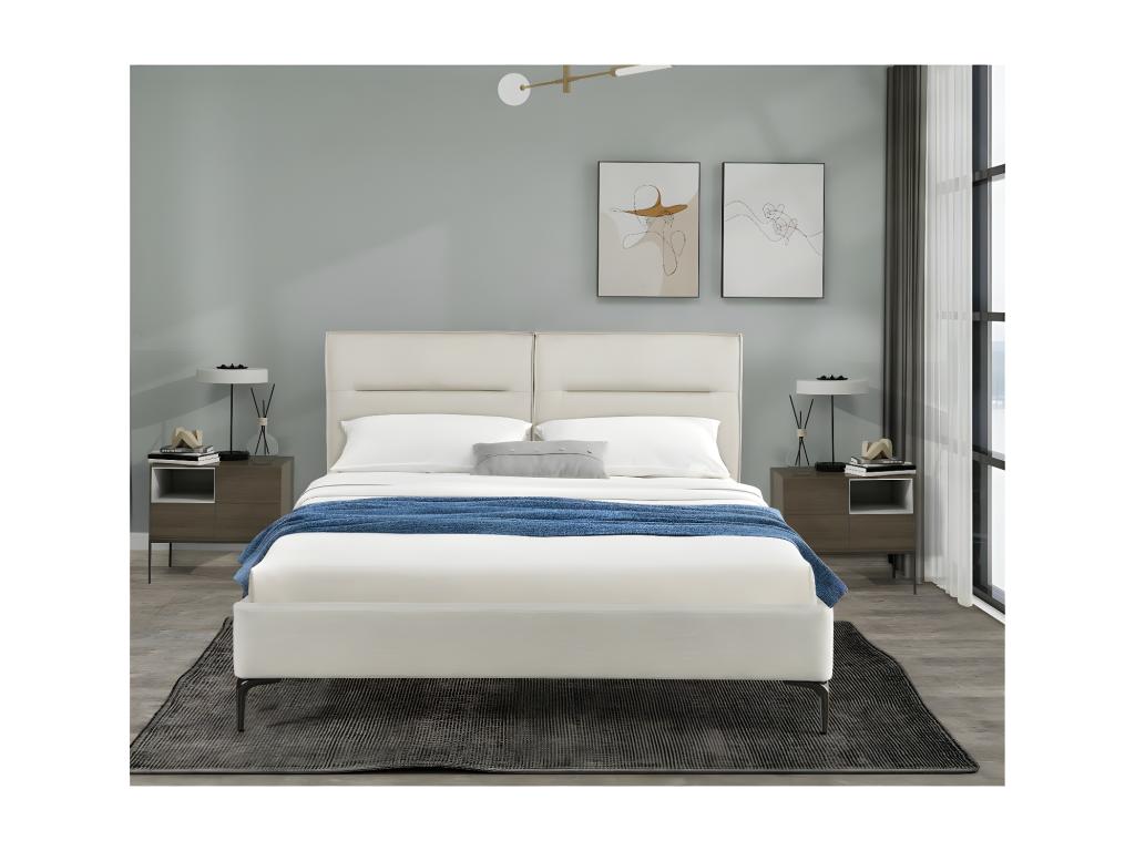 Beige Fabric Bed, 160 x 200 cm