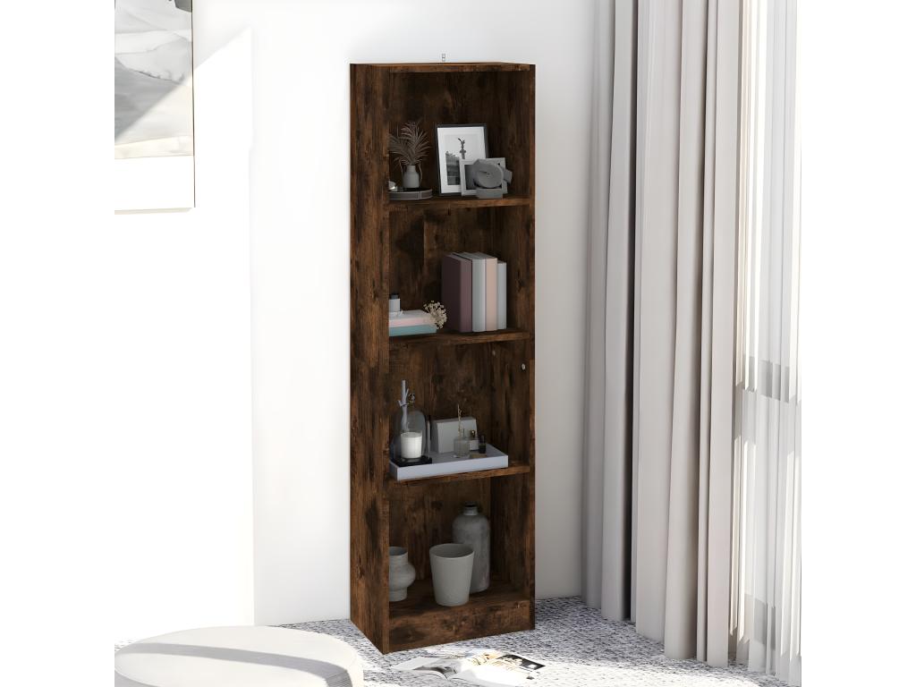 Brown Engineered Wood Bookcase, 40 x 24 x 143 cm