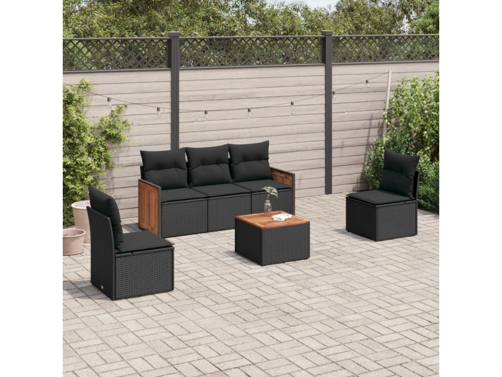 Black Woven Resin Wicker Outdoor Furniture Set - dlz1766576173826