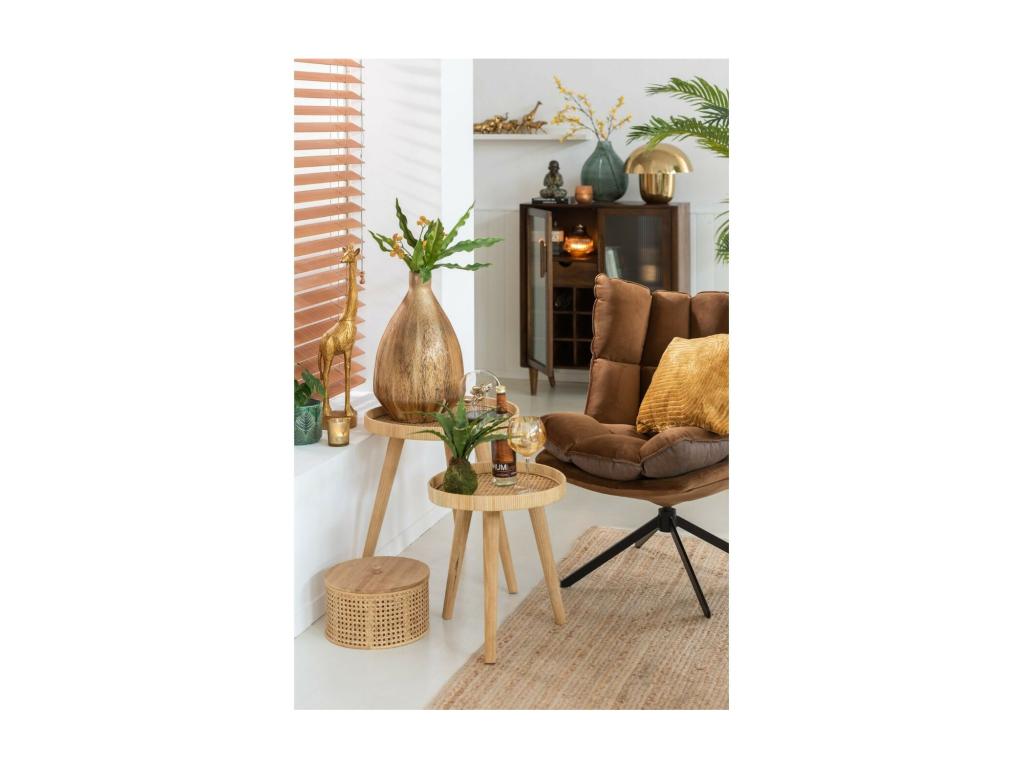 Brown Fabric Accent Chair