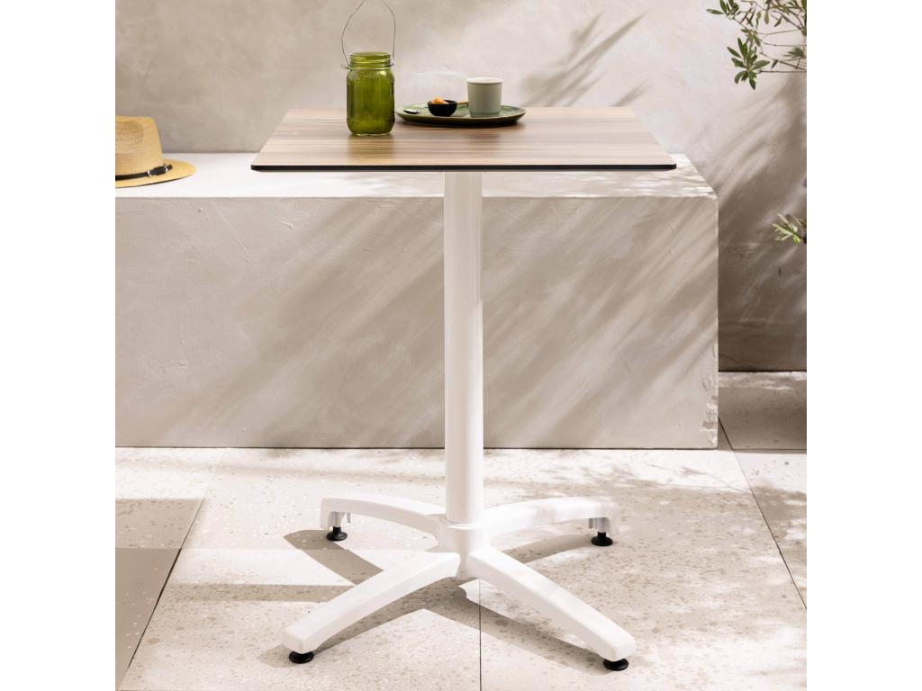 Brown Oak Wood Table, 60 x 60 cm