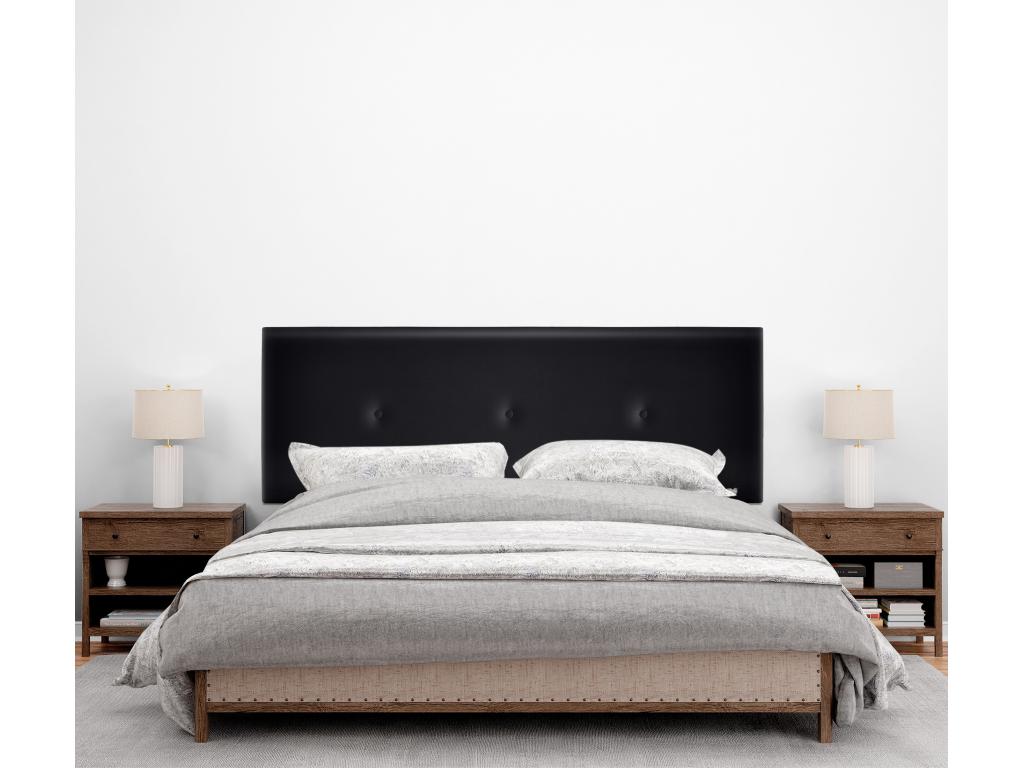 Black Leather Bed, 150 x 50 cm