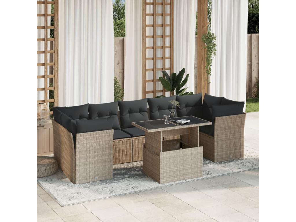 Gray Woven Resin Wicker Outdoor Furniture Set - dlz1766576292488