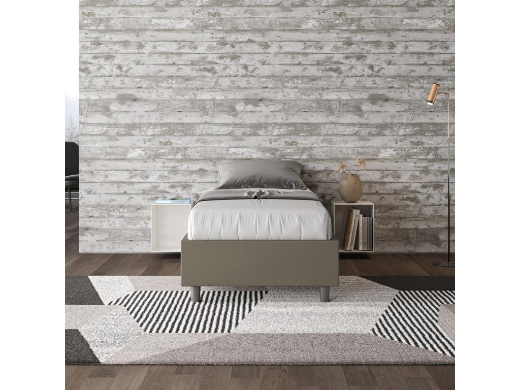 Brown Leather Bed, 80 x 190 cm