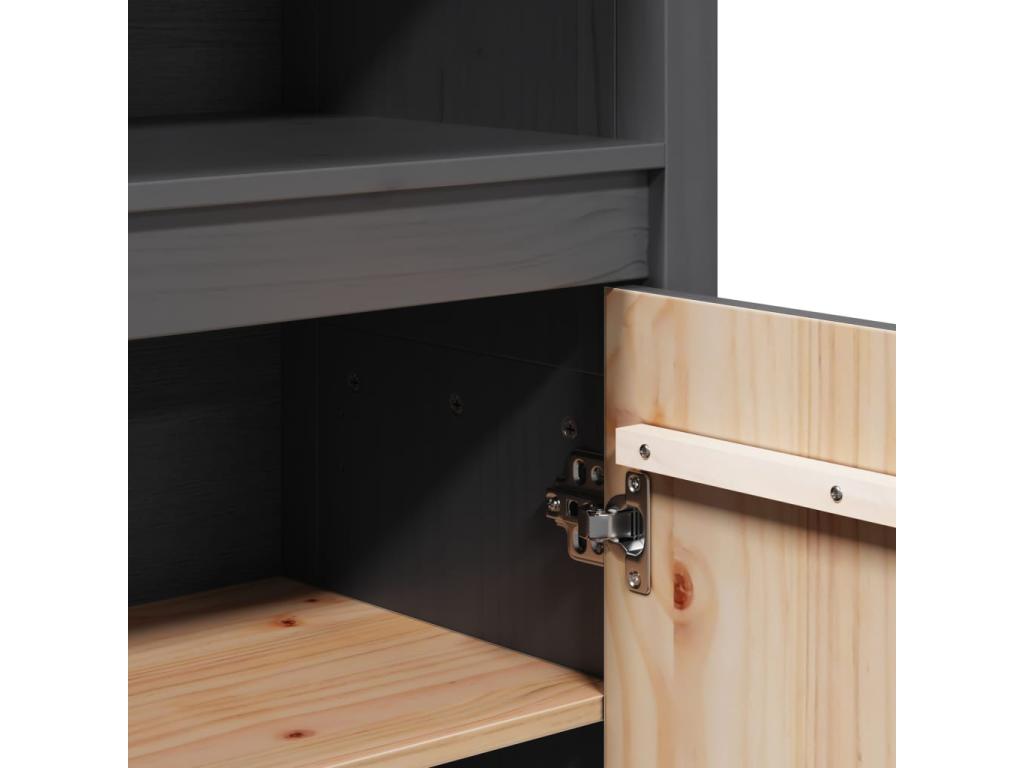 Gray Solid Wood Sideboard, 80 x 35 x 154 cm