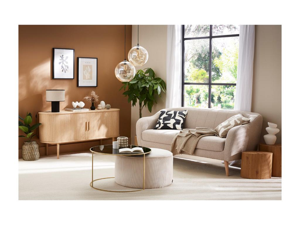 Beige Fabric Sofa