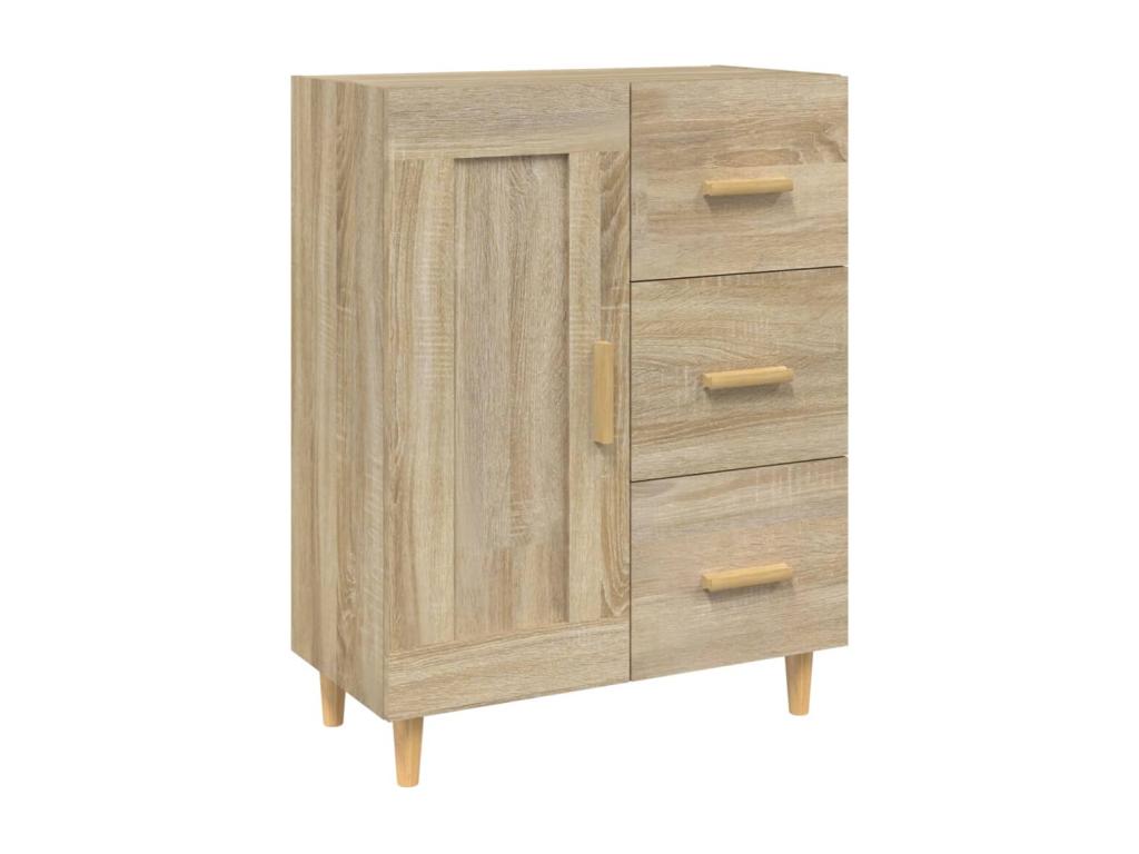 Brown Oak Wood Sideboard, 69.5 x 34 x 90 cm