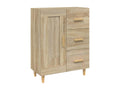 Brown Oak Wood Sideboard, 69.5 x 34 x 90 cm