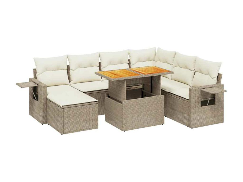 Beige Woven Resin Wicker Outdoor Furniture Set - dlz1766576271238