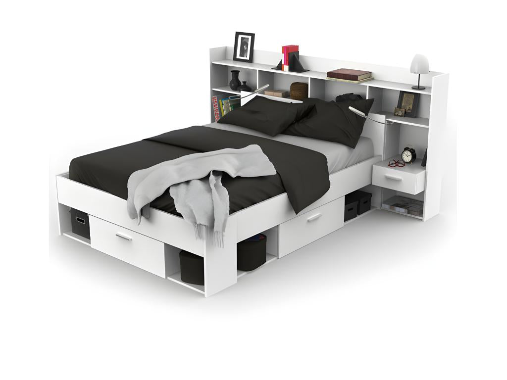 White Bed, 140 x 190 cm