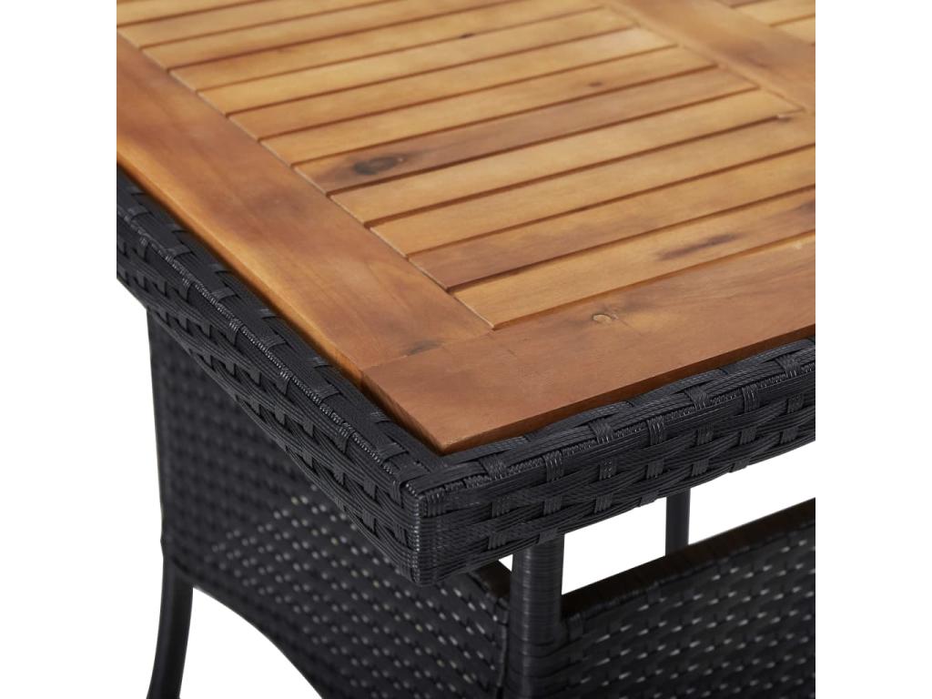 Black Woven Resin Wicker Table