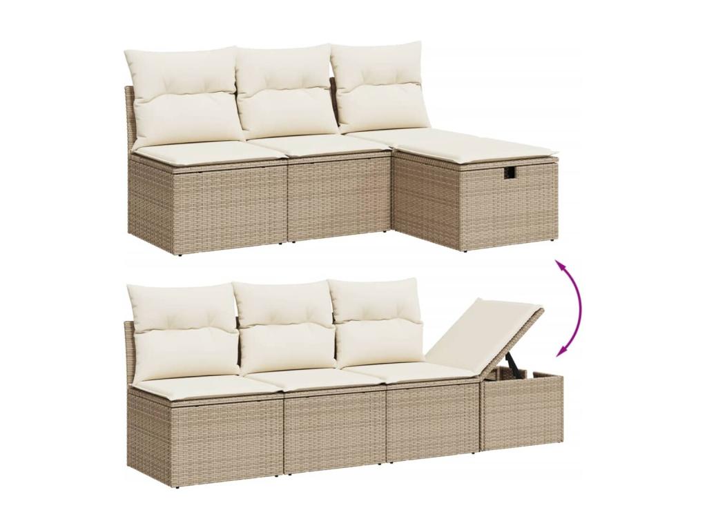 Beige Woven Resin Wicker Outdoor Furniture Set - dlz1766576283336