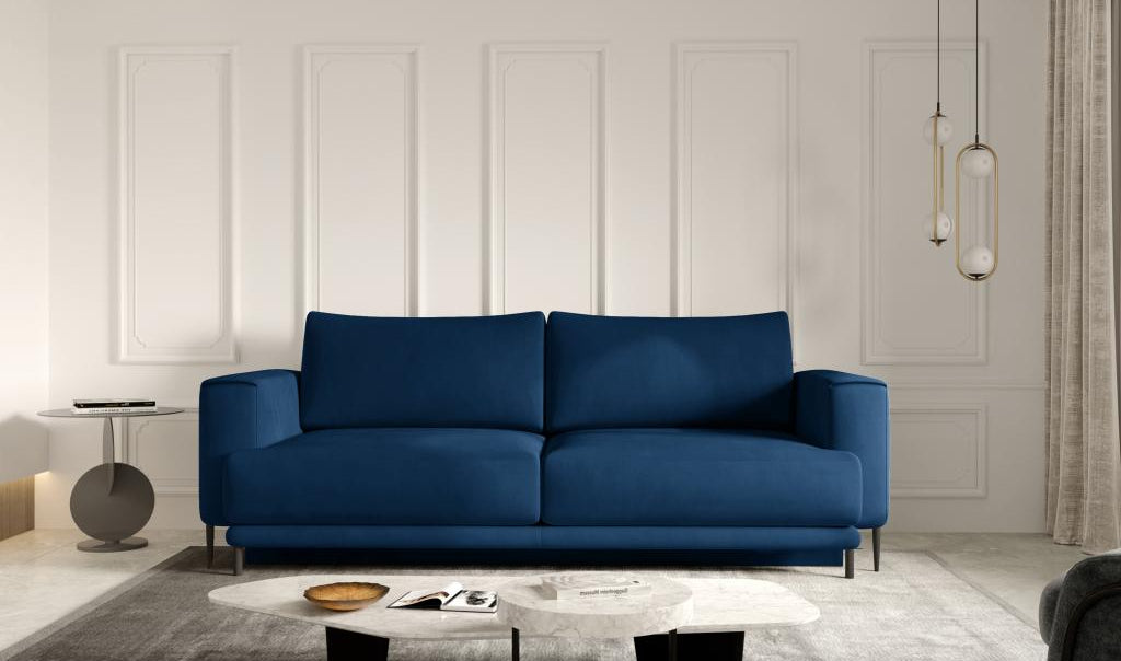 Blue Velvet Sofa Bed