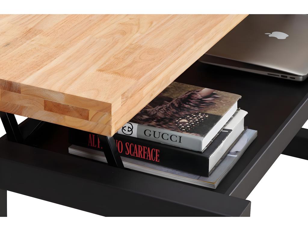 Black Oak Wood Coffee Table