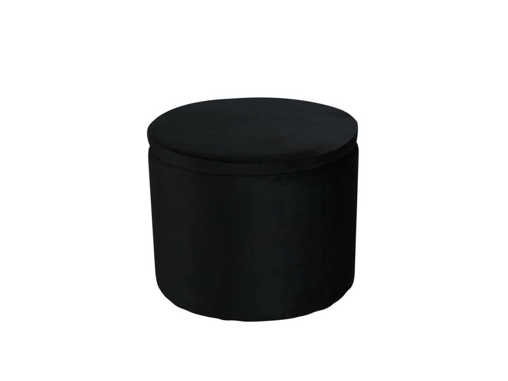 Black Velvet Ottoman