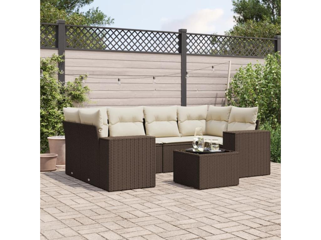 Brown Woven Resin Wicker Outdoor Furniture Set - dlz1766576244053