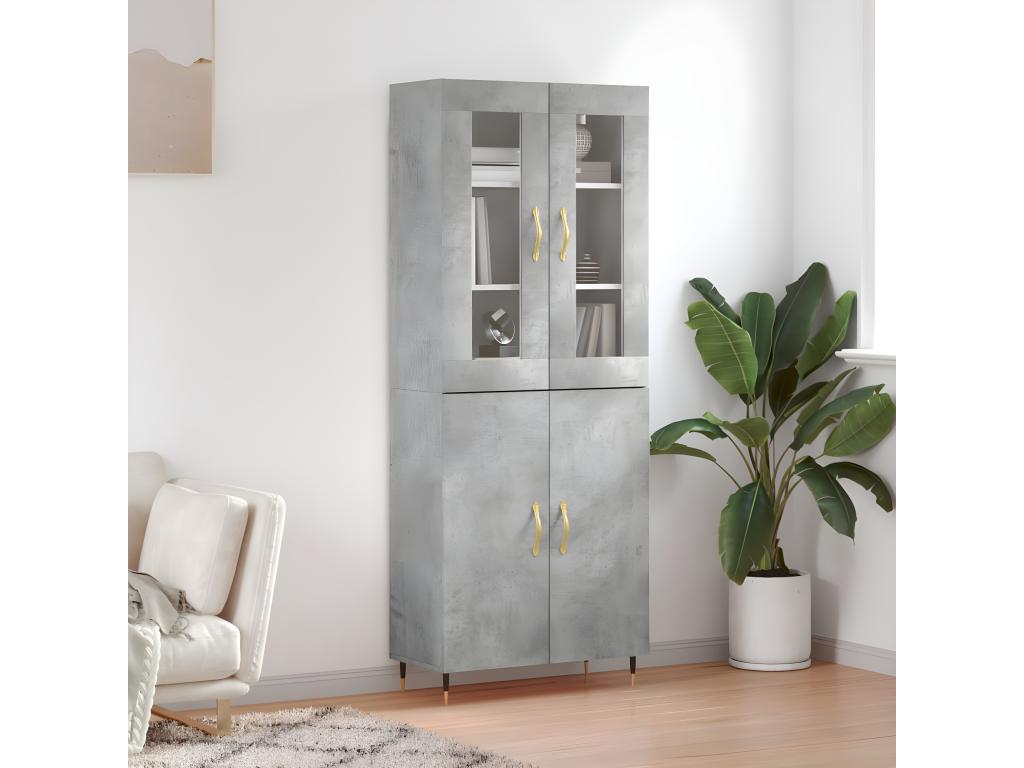 Gray Sideboard, 69.5 x 34 x 180 cm