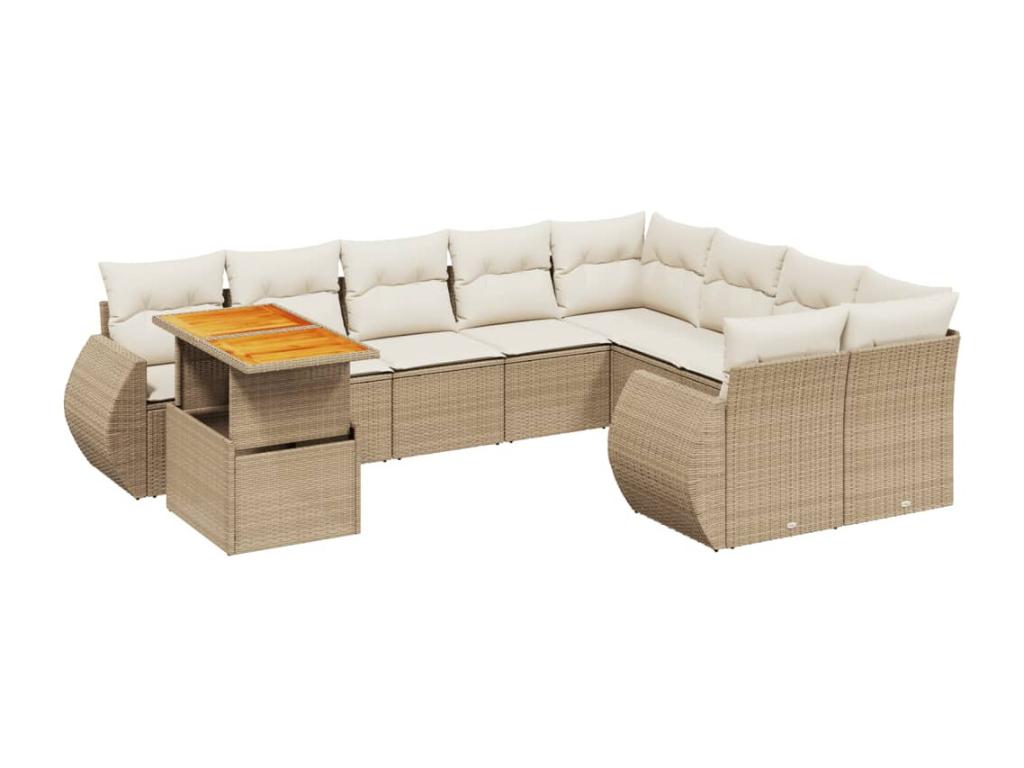 Beige Woven Resin Wicker Outdoor Furniture Set - dlz1766576354100