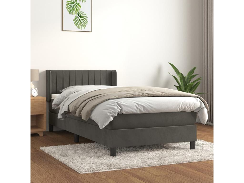 Gray Velvet Mattress, 90 x 190 cm - dlz1766576482097