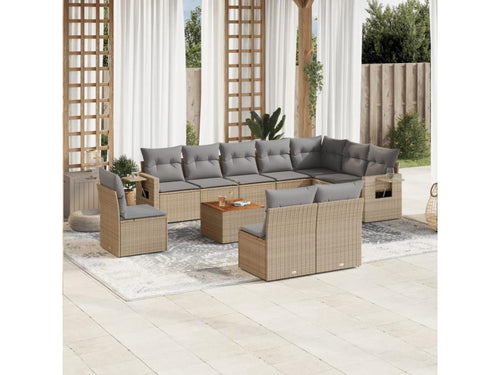 Beige Woven Resin Wicker Outdoor Furniture Set - dlz1766575955068