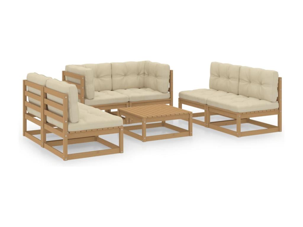 Brown Pine Wood Outdoor Furniture Set - dlz1766576345600