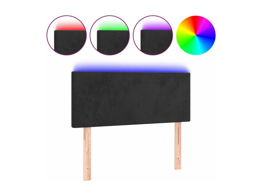 Black Velvet Bed, 80 x 5 x 78 cm