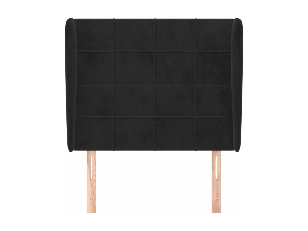 Black Velvet Bed, 103 x 23 x 118 cm