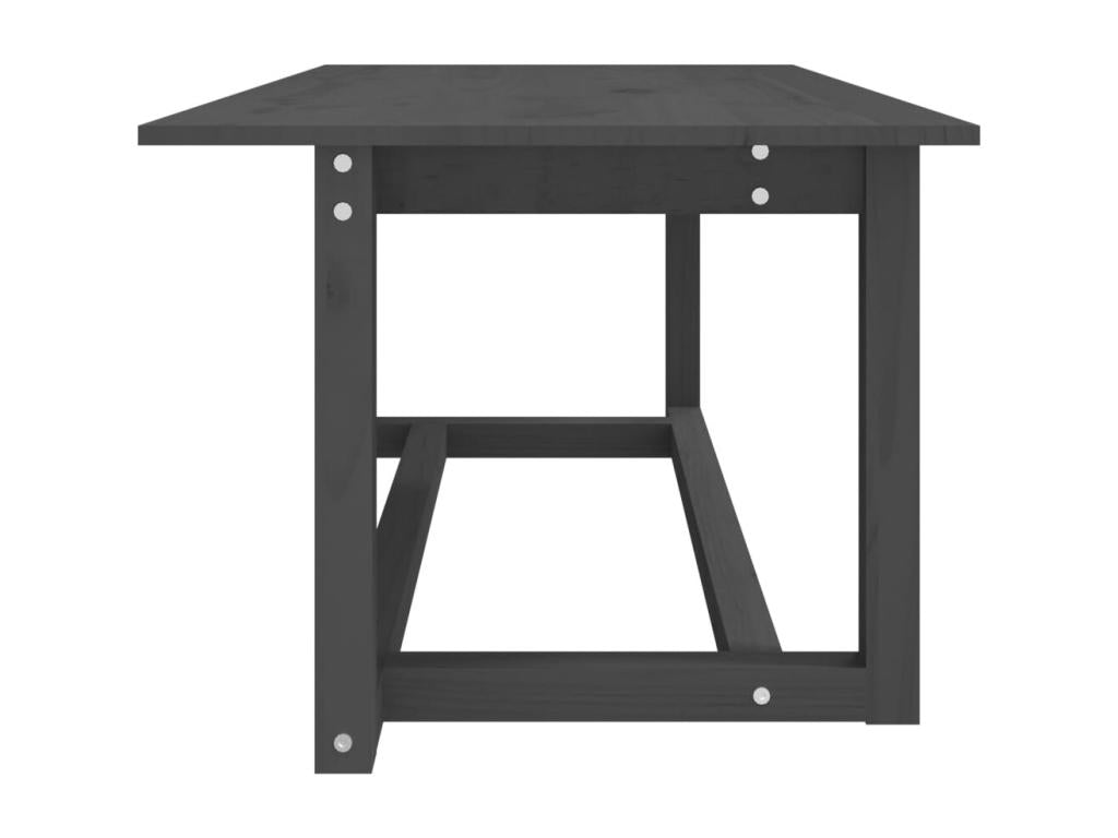 Gray Solid Wood Coffee Table, 110 x 55 x 45 cm