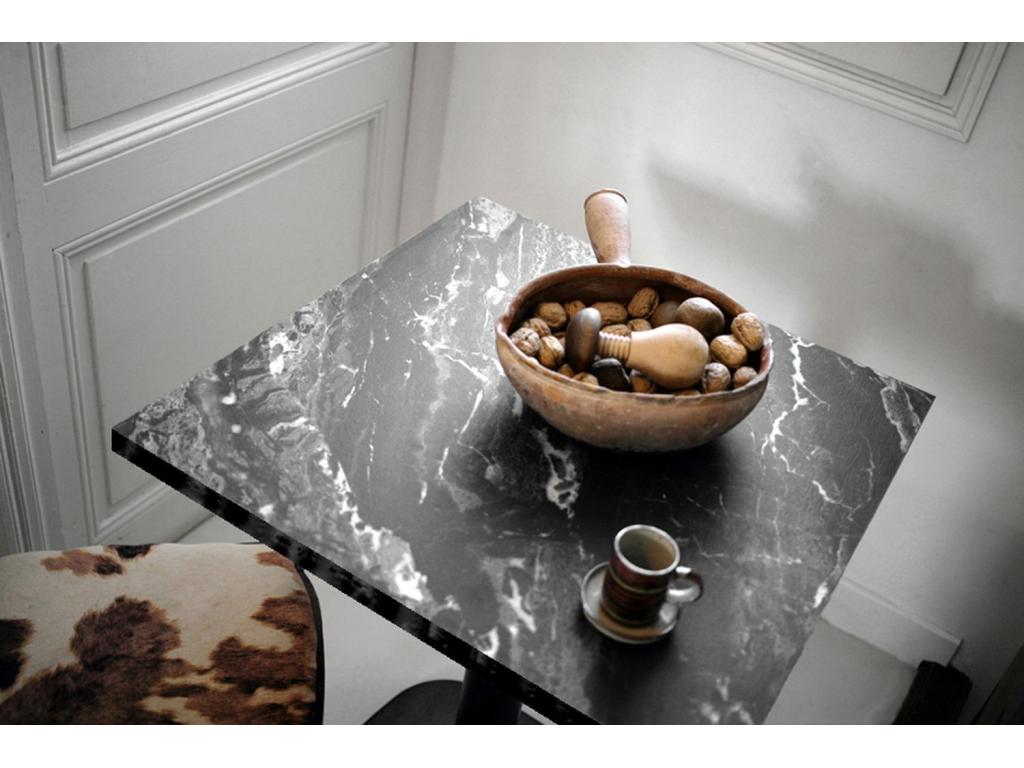 Black Marble Table, 90 x 90 cm