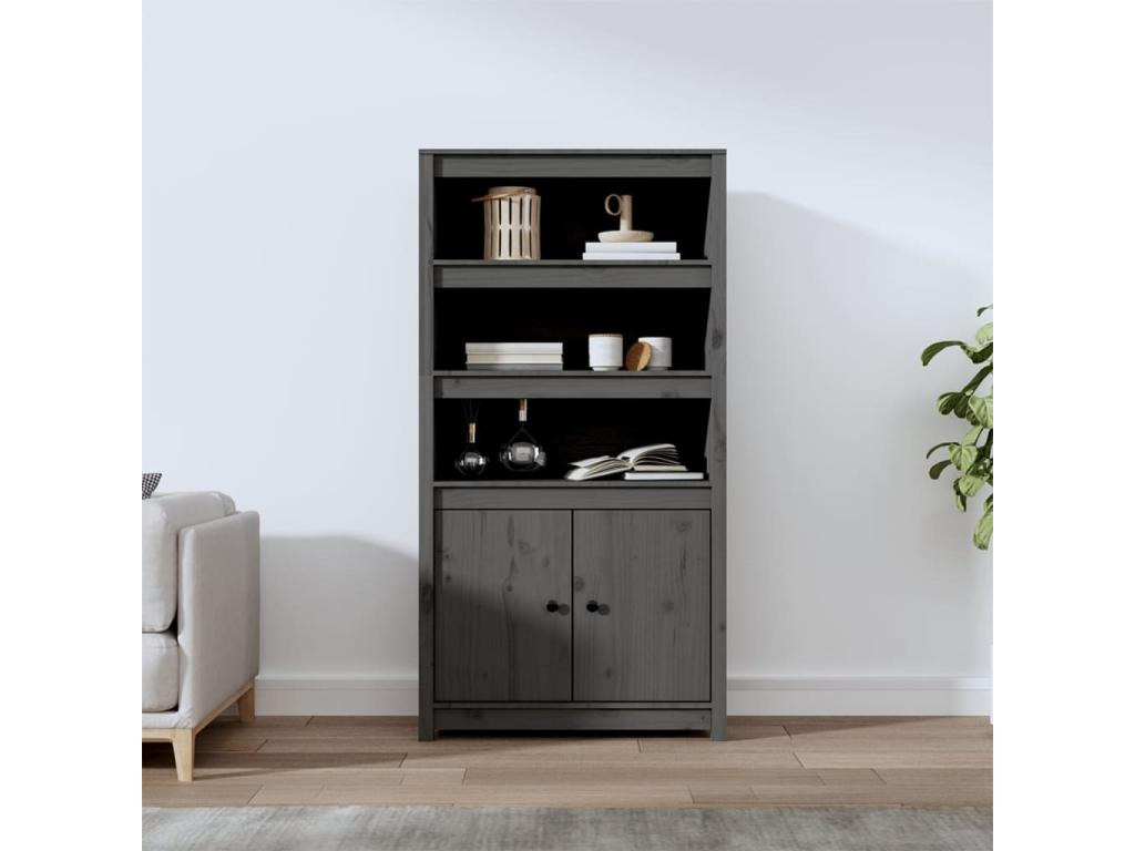 Gray Solid Wood Sideboard, 80 x 35 x 154 cm