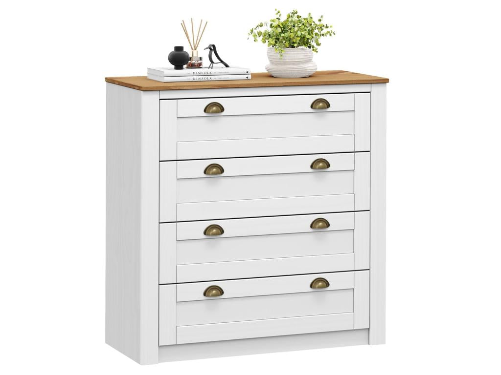 White Solid Wood Dresser