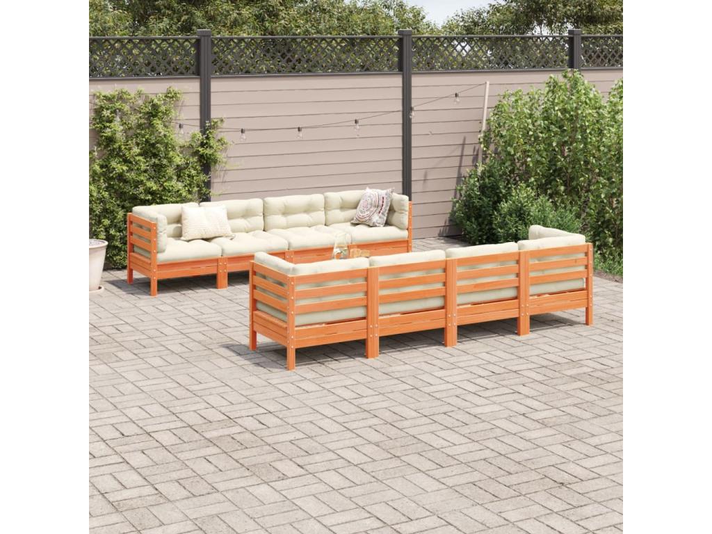 Brown Pine Wood Outdoor Furniture Set - dlz1766576461892