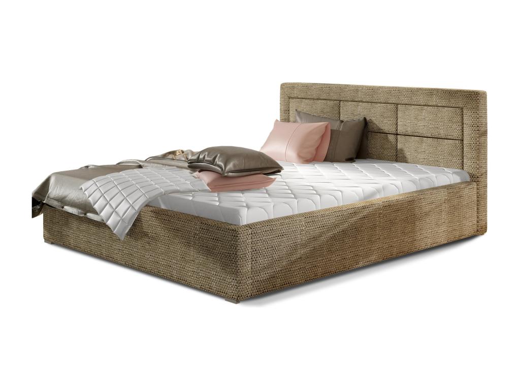 Brown Fabric Bed, 200 x 200 cm