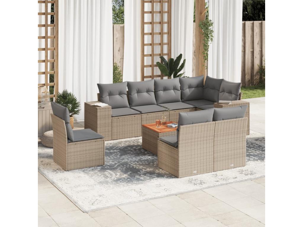 Beige Woven Resin Wicker Outdoor Furniture Set - dlz1766576430909